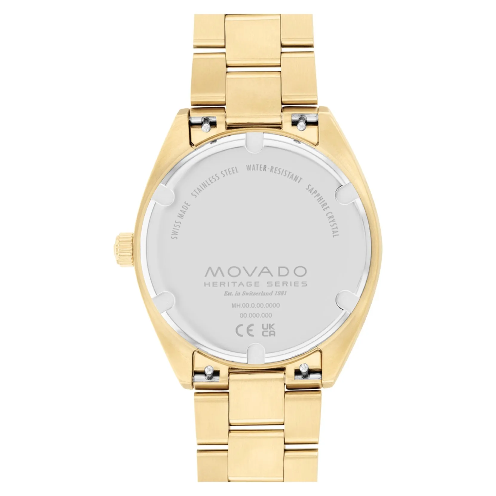 Movado Heritage Series Datron Mens Gold Tone Blue Dial Watch