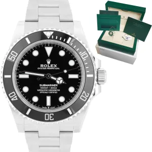 NEW 2021 Rolex Submariner 41mm No-Date Black Stainless Ceramic Watch 124060 LN