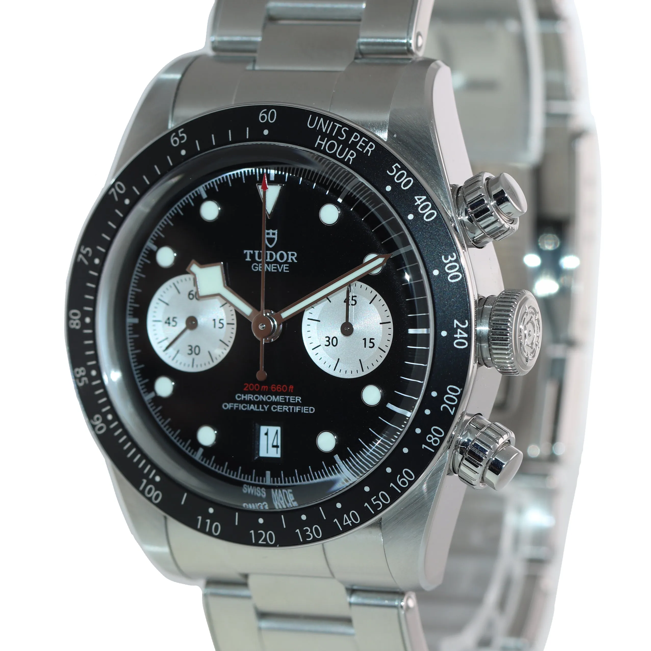 NEW APRIL 2021 Tudor Black Bay Chrono Steel 41mm Black Panda Date Watch 79360