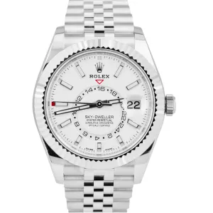 NEW MAY 2023 PAPERS Rolex Sky-Dweller White Gold 42mm Jubilee Watch 326934 B P