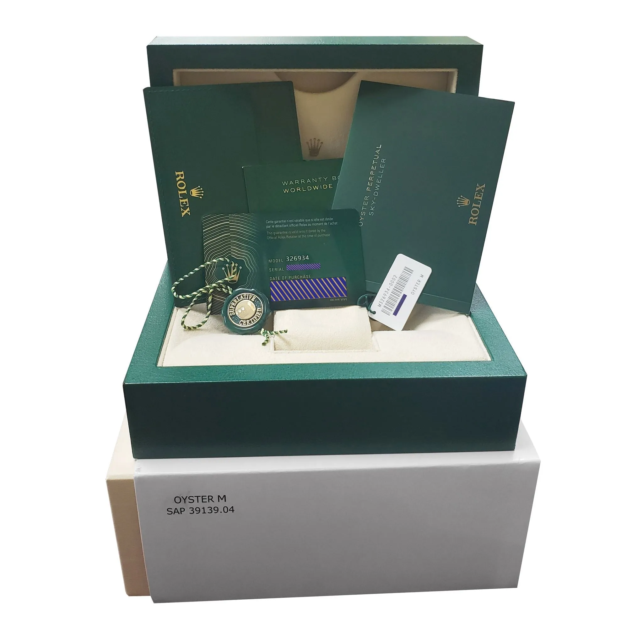 NEW MAY 2023 PAPERS Rolex Sky-Dweller White Gold 42mm Jubilee Watch 326934 B P
