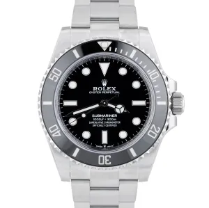 NEW MAY 2023 PAPERS Rolex Submariner 41mm No-Date Black Watch 124060 LN B P