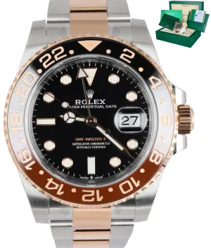 NEW NOS STICKERED Rolex GMT-Master II Root Beer Two-Tone Rose Gold 126711 CHNR