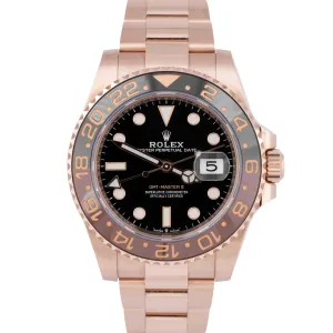 NEW PAPERS Rolex GMT-Master II Root Beer 18K Rose Gold 40mm Watch 126715CHNR B P