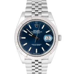 NEW SEPT 2023 Rolex DateJust 41 PAPERS Blue Steel Jubilee 41mm Watch 126334 B P
