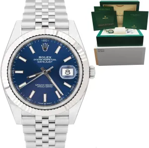 NEW SEPTEMBER 2022 Rolex DateJust 41 Blue Stainless Steel JUBILEE Watch 126334