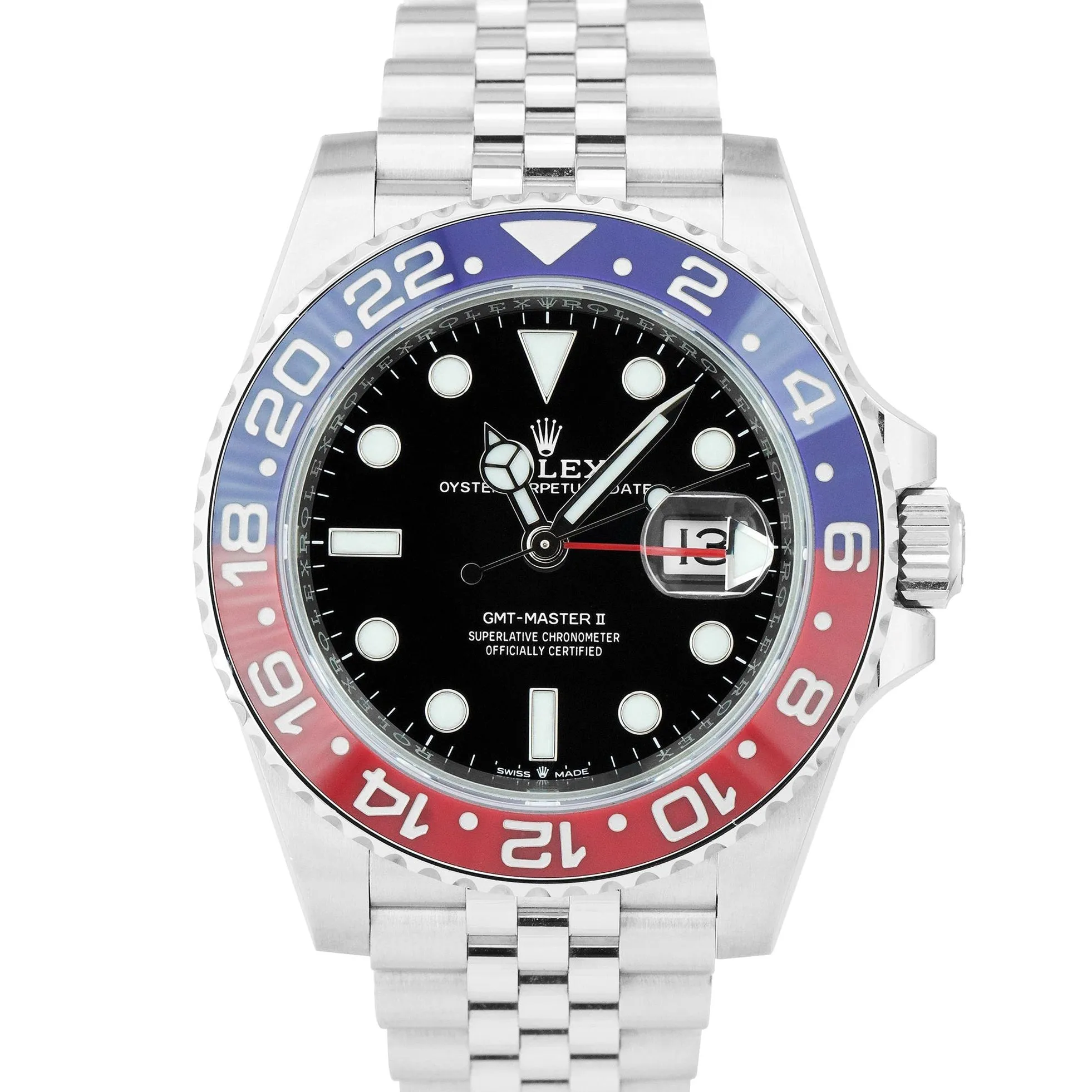 NOS STICKERED PAPERS Rolex GMT-Master II Ceramic PEPSI JUBILEE 126710 BLRO BOX