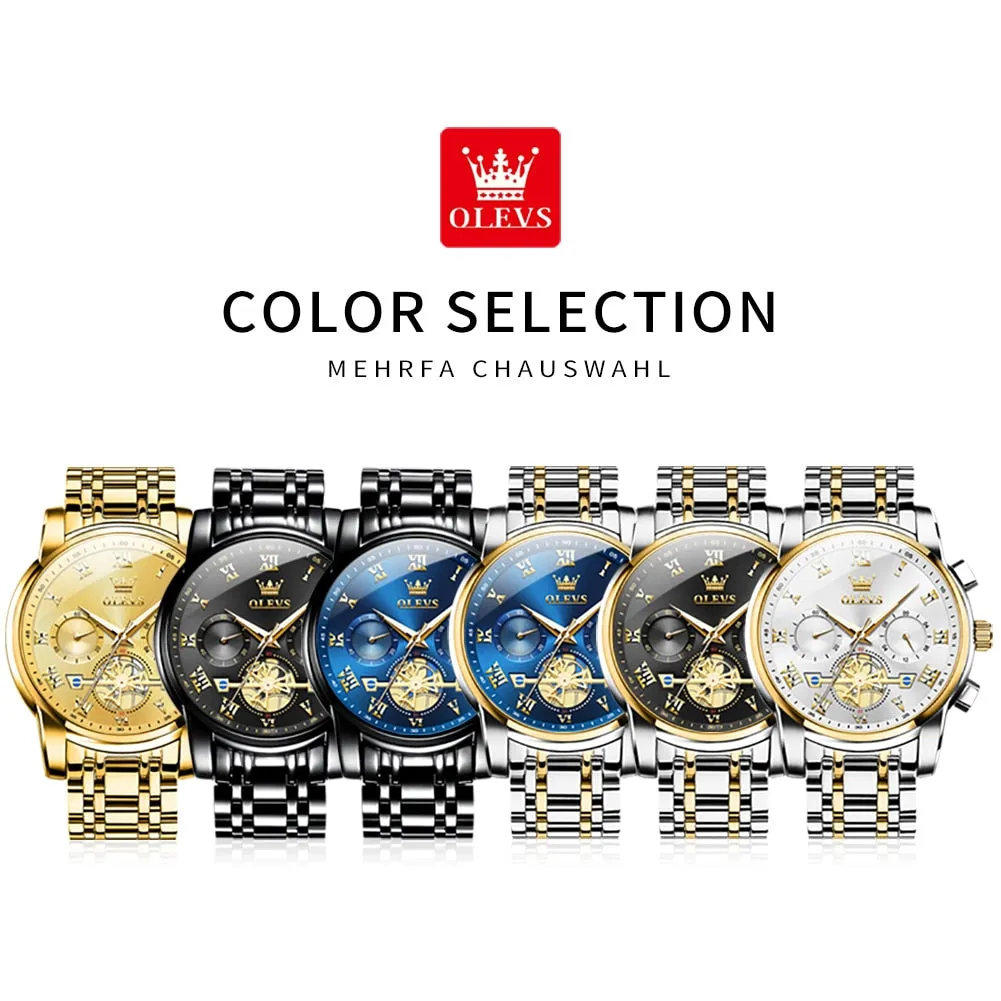 OLEVS Classic Roman Scale Dial Luxury Wrist Watch