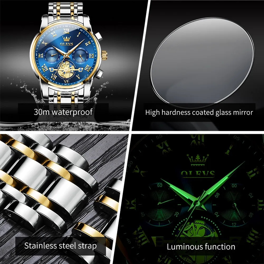 OLEVS Classic Roman Scale Dial Luxury Wrist Watch