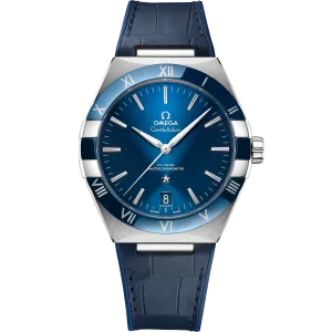 Omega Constellation 41 mm, steel on leather strap