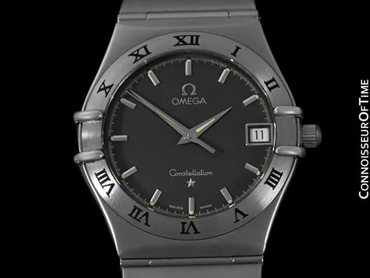 Omega Constellation Mens Bracelet Watch, Gray Dial - Brushed Stainless Steel
