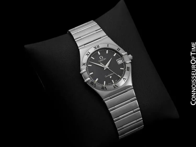 Omega Constellation Mens Bracelet Watch, Gray Dial - Brushed Stainless Steel