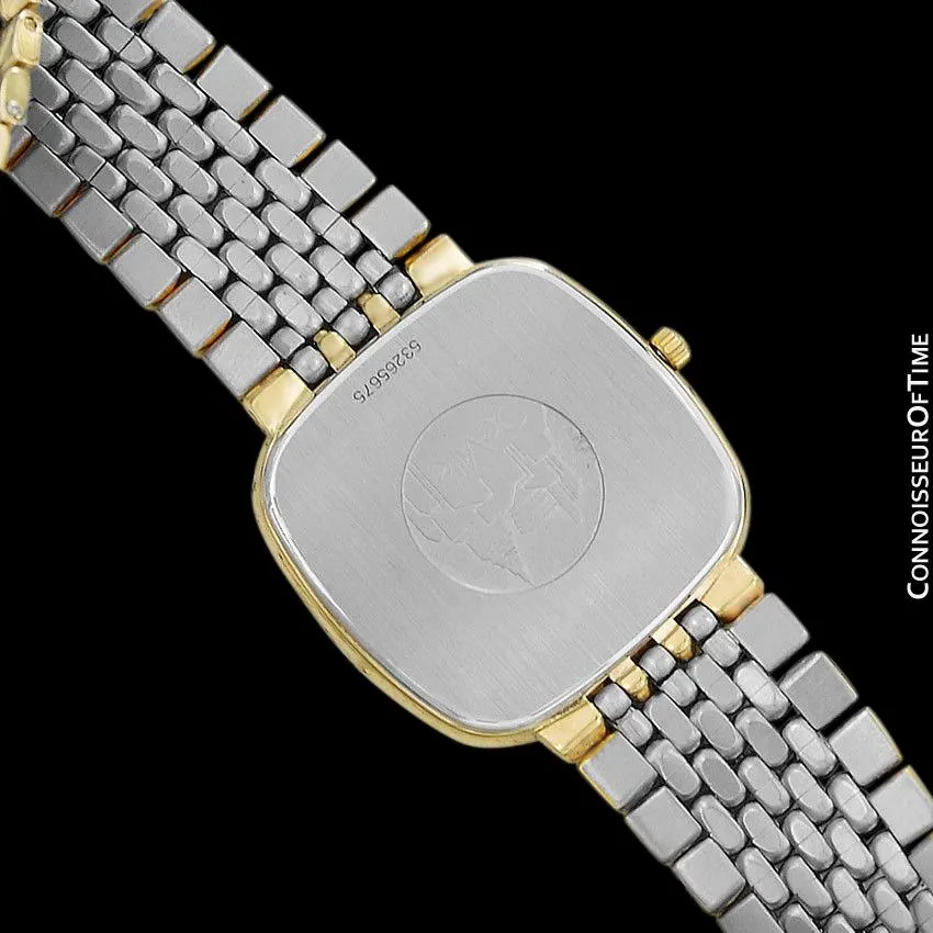 Omega De Ville Mens Unisex Two-Tone Ultra Thin Dress Watch with Bracelet - 18K Gold Plated & Stainless Steel