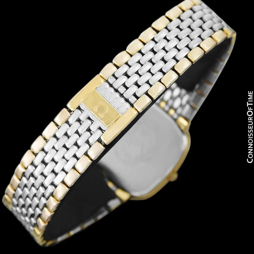 Omega De Ville Mens Unisex Two-Tone Ultra Thin Dress Watch with Bracelet - 18K Gold Plated & Stainless Steel