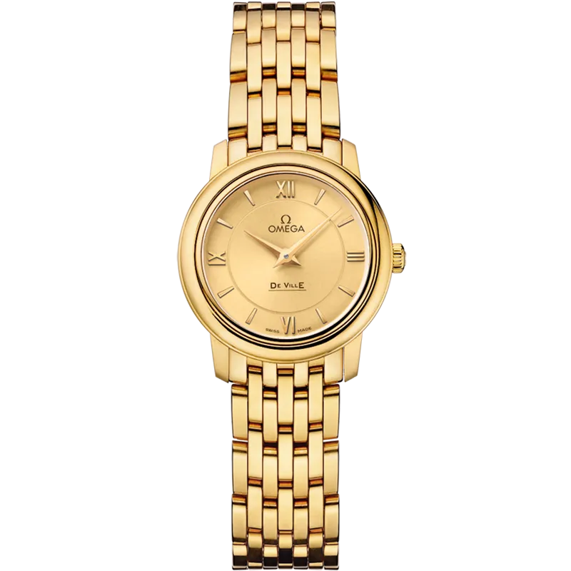 Omega De Ville Prestige 24.4 mm, yellow gold on yellow gold