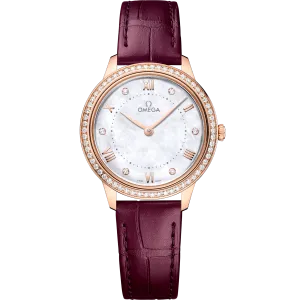 Omega De Ville Prestige 30 mm, Sedna™ gold on leather strap