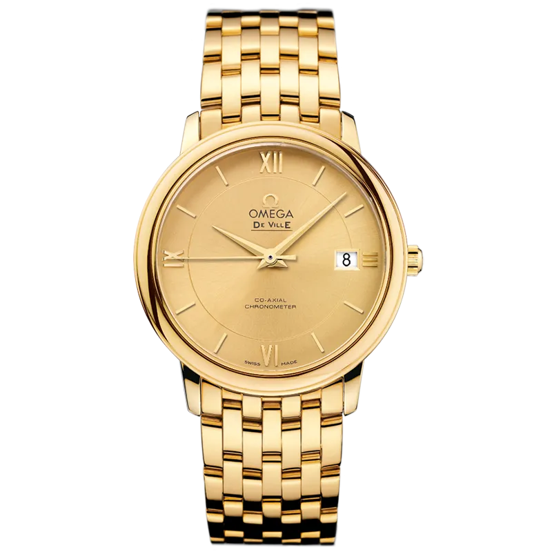 Omega De Ville Prestige 36.8 mm, yellow gold on yellow gold