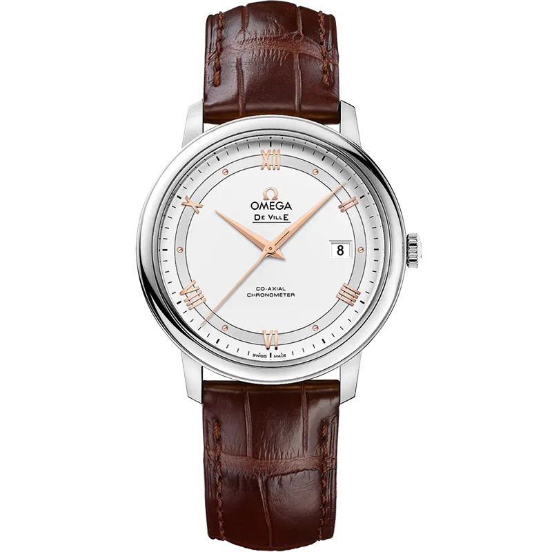 Omega De Ville Prestige 39.5 mm, steel on leather strap
