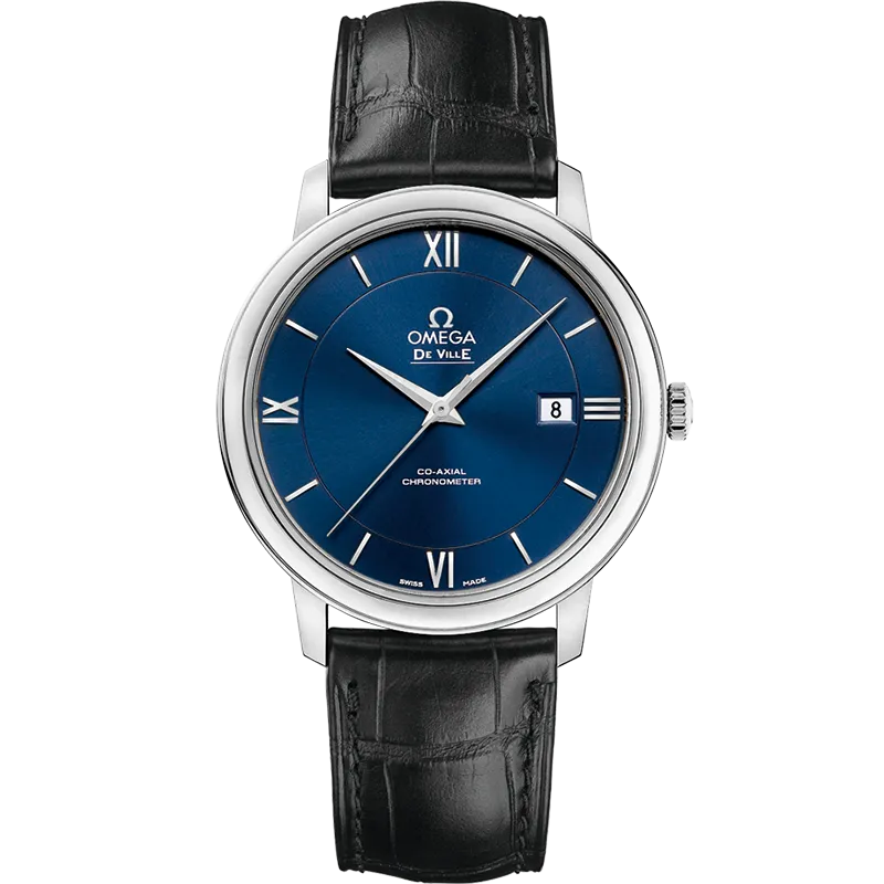 Omega De Ville Prestige 39.5 mm, steel on leather strap