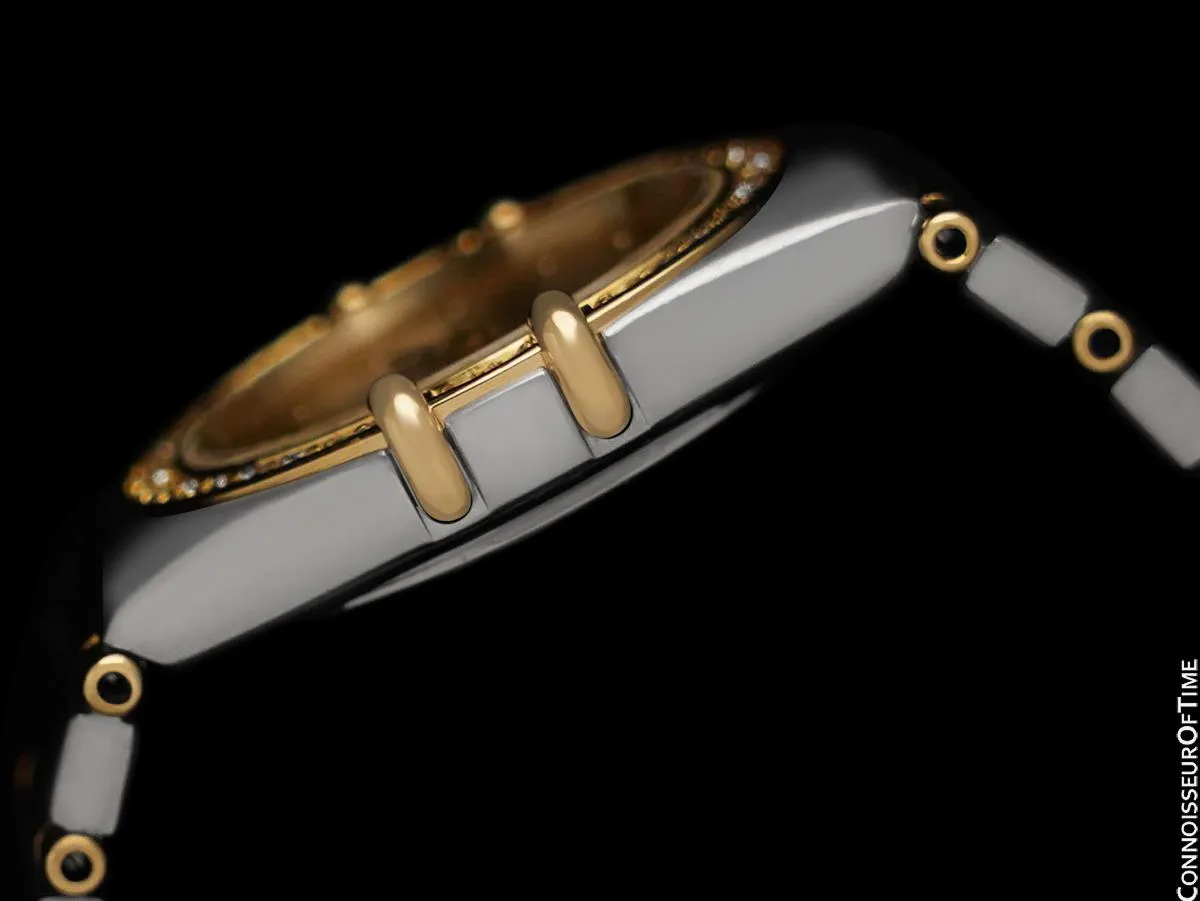 Omega Ladies Constellation Manhattan Bracelet Watch - 18K Gold, Stainless Steel & Factory Set Diamonds