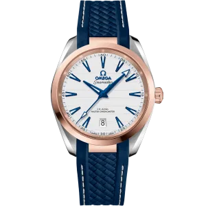 Omega Seamaster Aqua Terra 150M 38 mm, steel - Sedna™ gold on rubber strap