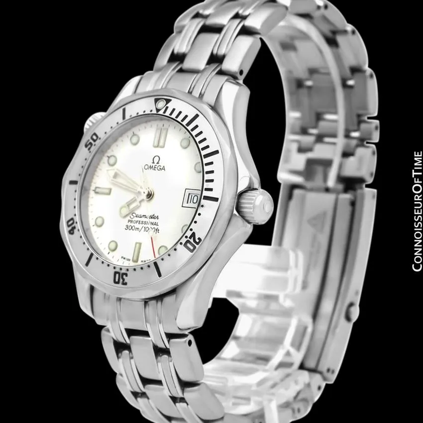 Omega Seamaster Midsize 300M White (James Bond Style) Professional Divers Watch, Stainless Steel - 2562.20.00