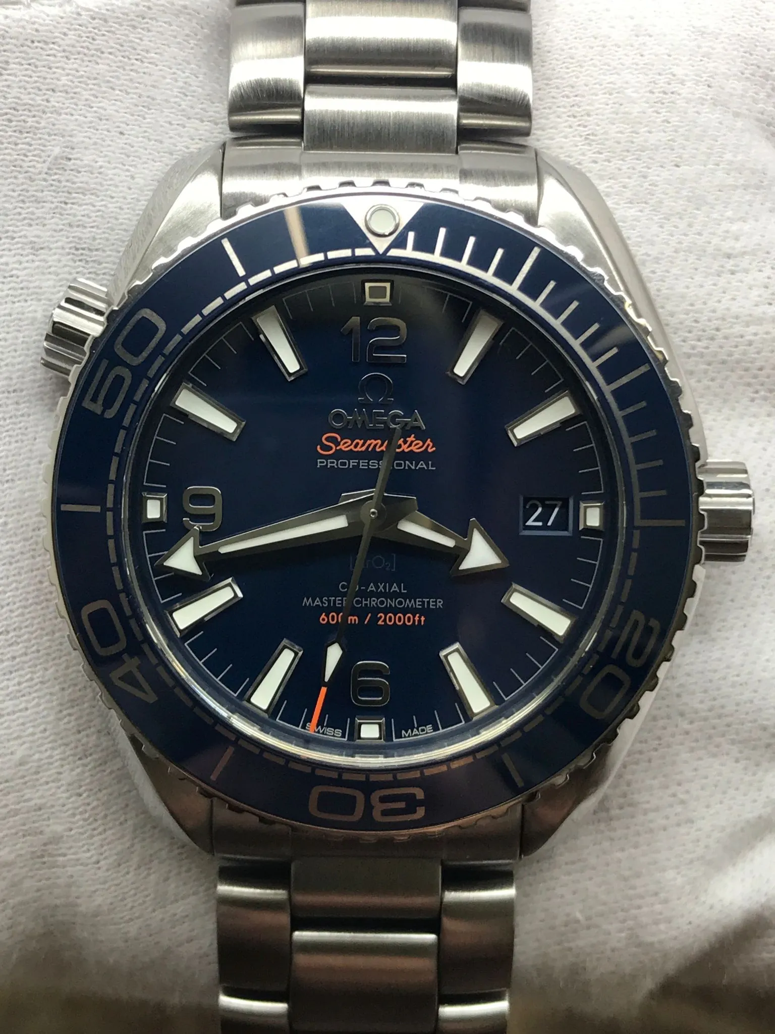 Omega Seamaster Planet Ocean 215.30.40.20.03.001 Blue Dial Automatic Men's Watch