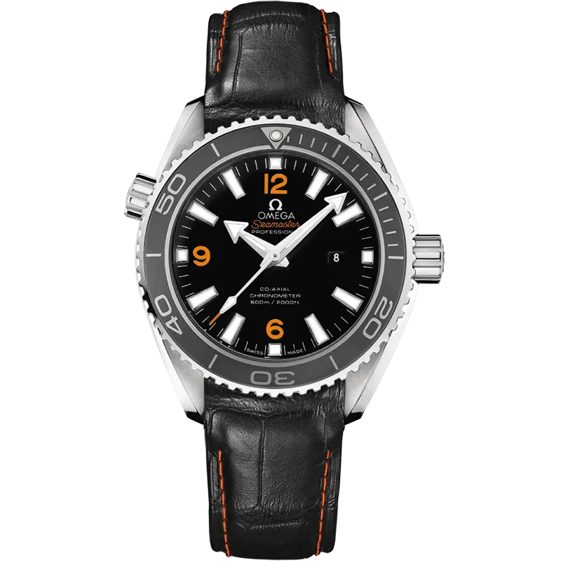 Omega Seamaster Planet Ocean 600M 37.5 mm, steel on leather strap