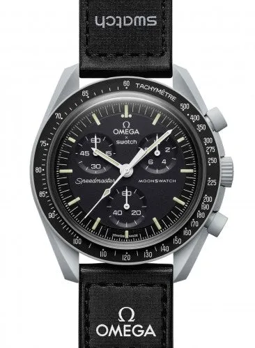 Omega x Swatch Speedmaster "Mission to the Moon" Grey Bioceramic 42mm Black Chronograph Dial Watch Reference #: SO33M100