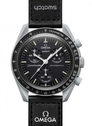Omega x Swatch Speedmaster "Mission to the Moon" Grey Bioceramic 42mm Black Chronograph Dial Watch Reference #: SO33M100