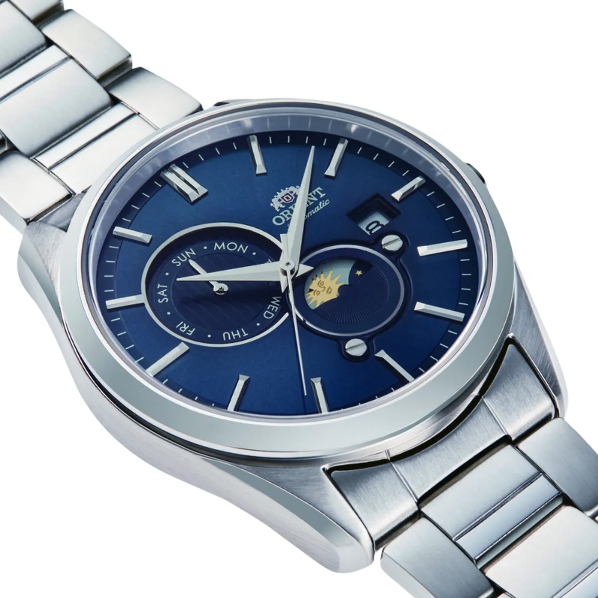 Orient RA-AK0308L Contemporary Sun & Moon Blue Dial Automatic Casual Mens Watch