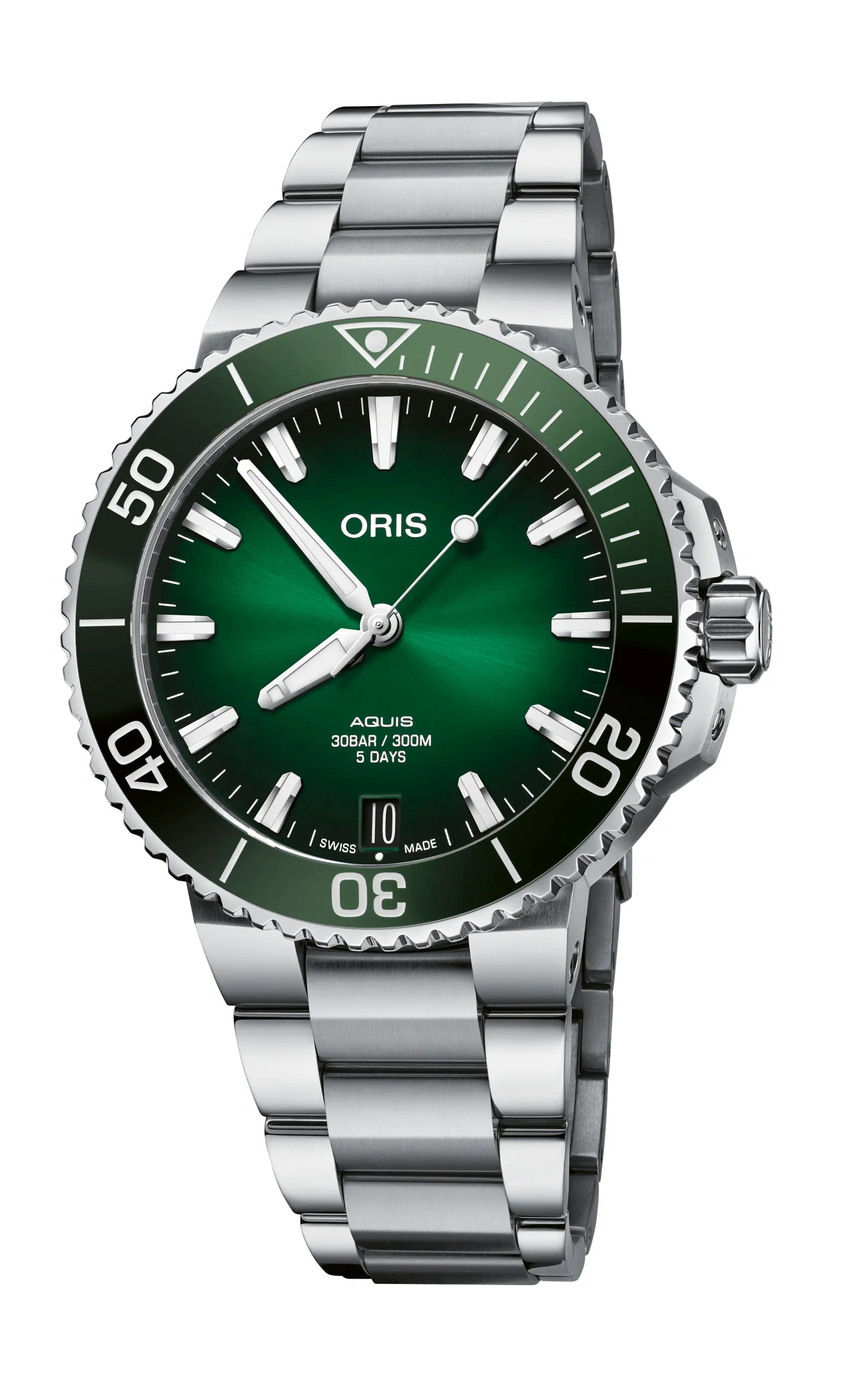 Oris Aquis Date Calibre 400 with Green Dial and Bracelet