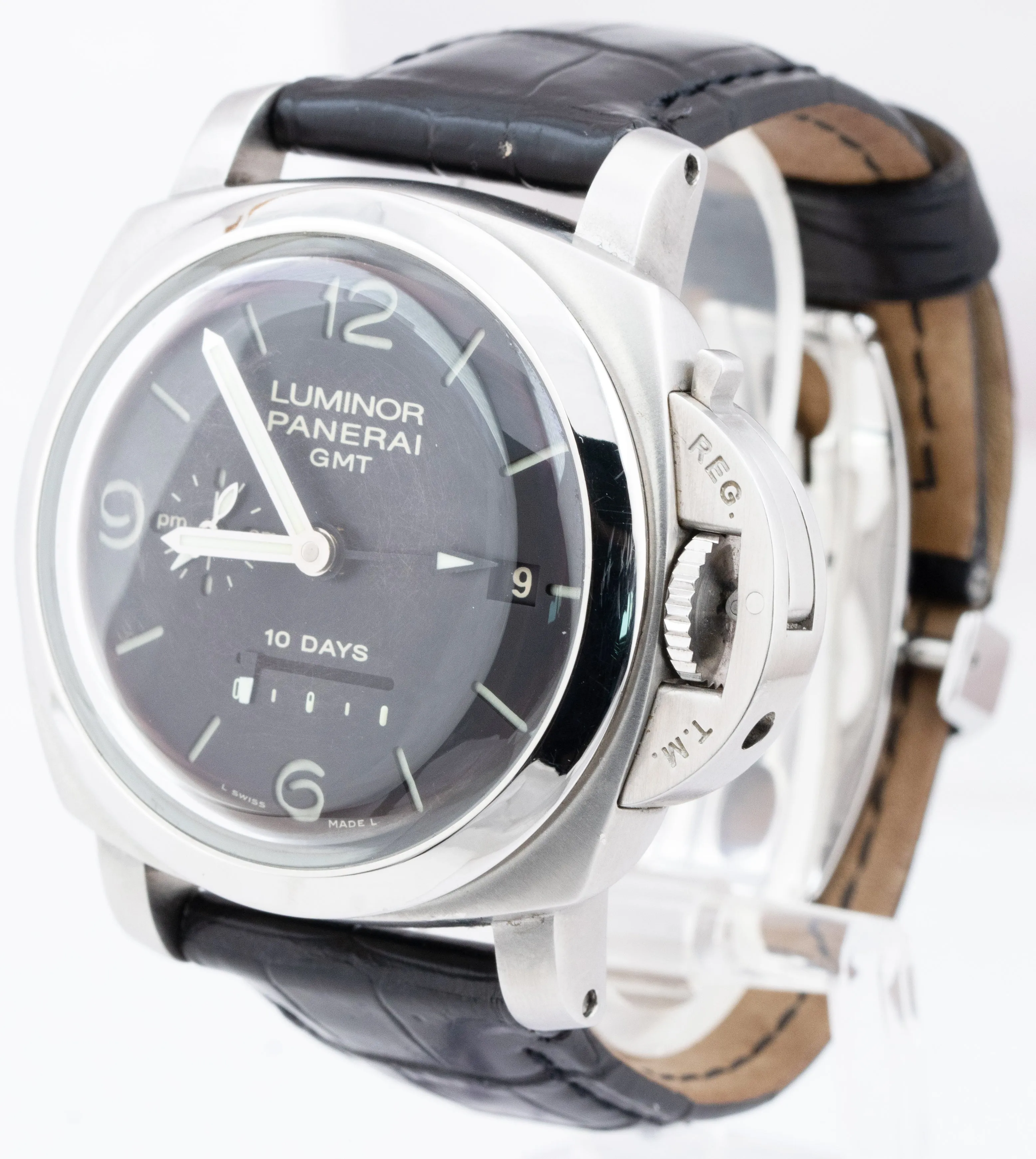 Panerai Luminor GMT 1950 PAM 270 10 Days Date Black Steel 44mm Watch PAM00270