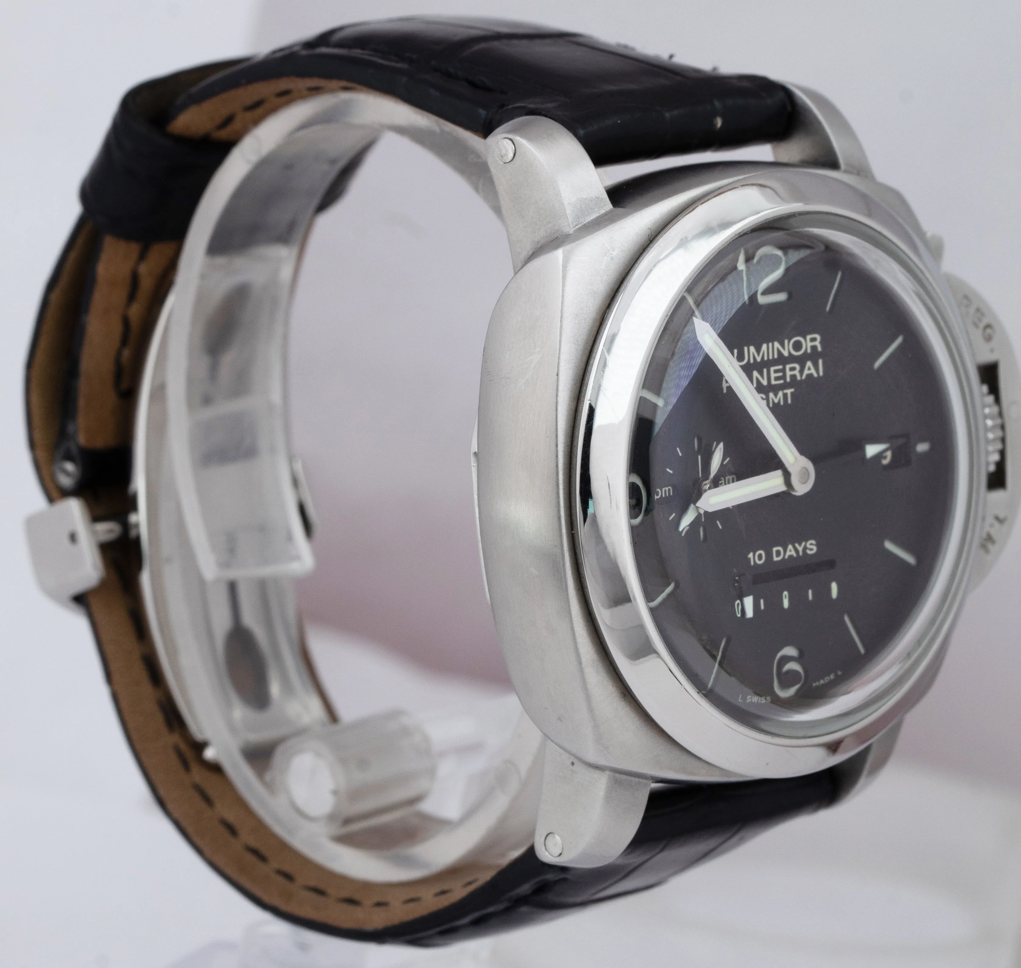 Panerai Luminor GMT 1950 PAM 270 10 Days Date Black Steel 44mm Watch PAM00270