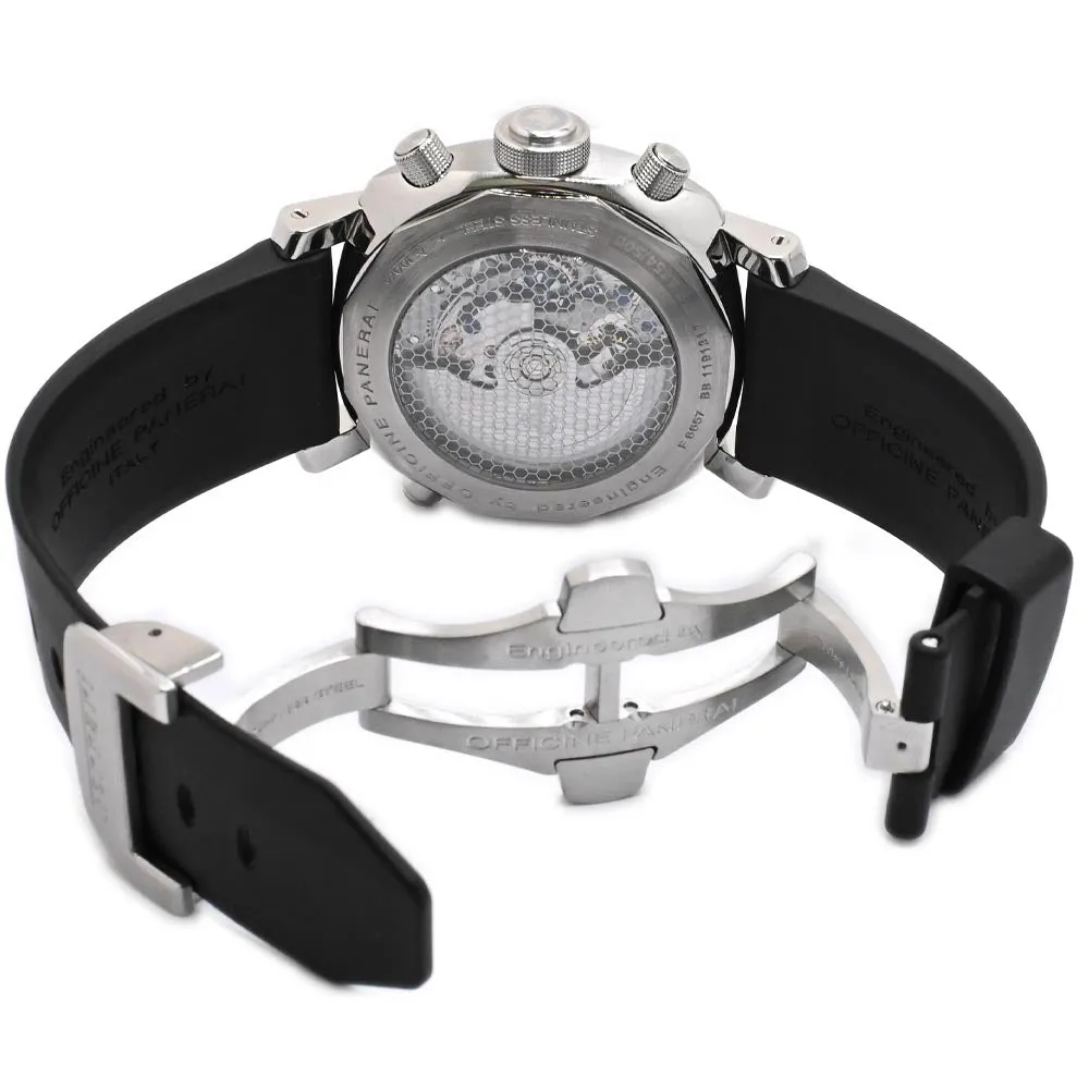 Panerai Men's Ferrari Rattrapante Stainless Steel 45mm Black Chronograph Texture Dial Watch Reference: FER00005