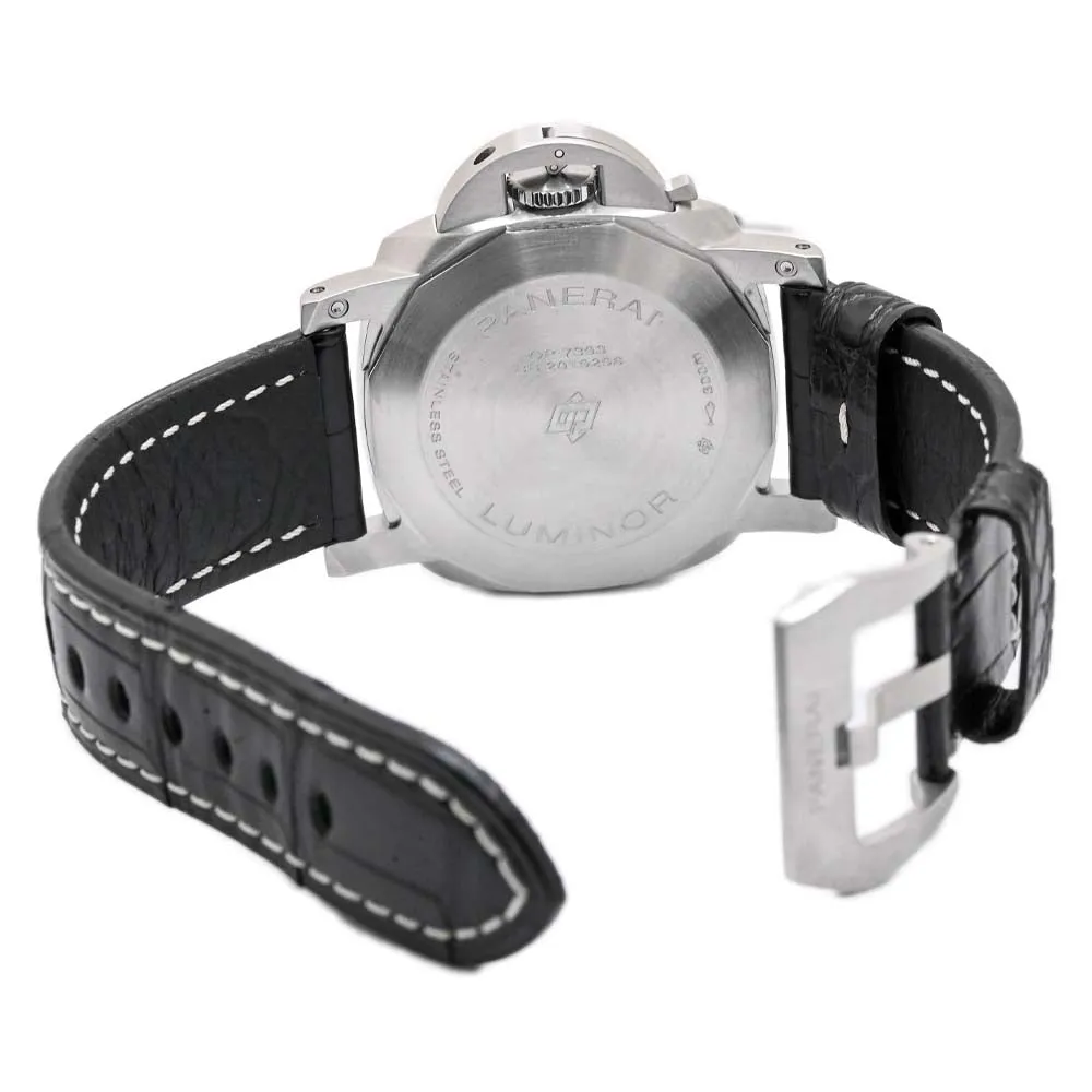 Panerai Mens Luminor Marina Stainless Steel 44mm Black Stick Dial Watch Reference #: PAM01312