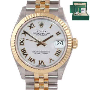 PAPERS 2020 NEW Rolex DateJust 278273 White Roman Two-Tone 31mm Jubilee Watch