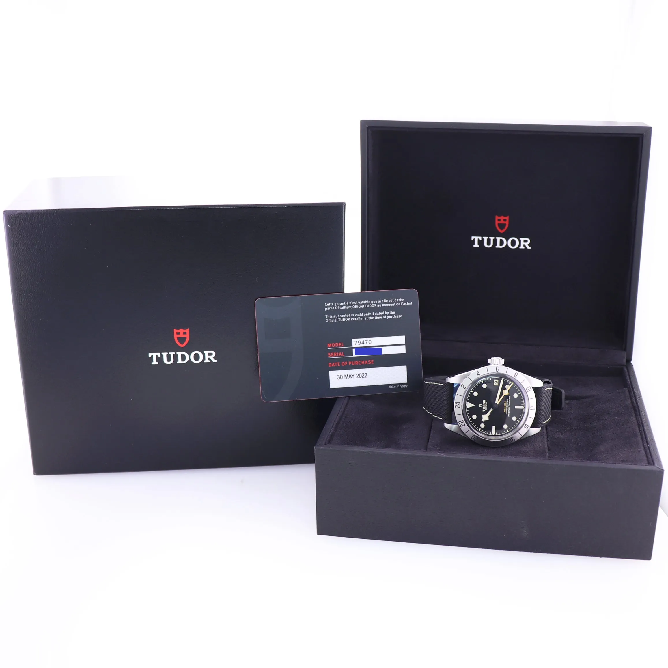 PAPERS 2022 Tudor Black Bay Pro 39mm Stainless Steel Black GMT Date Watch 79470