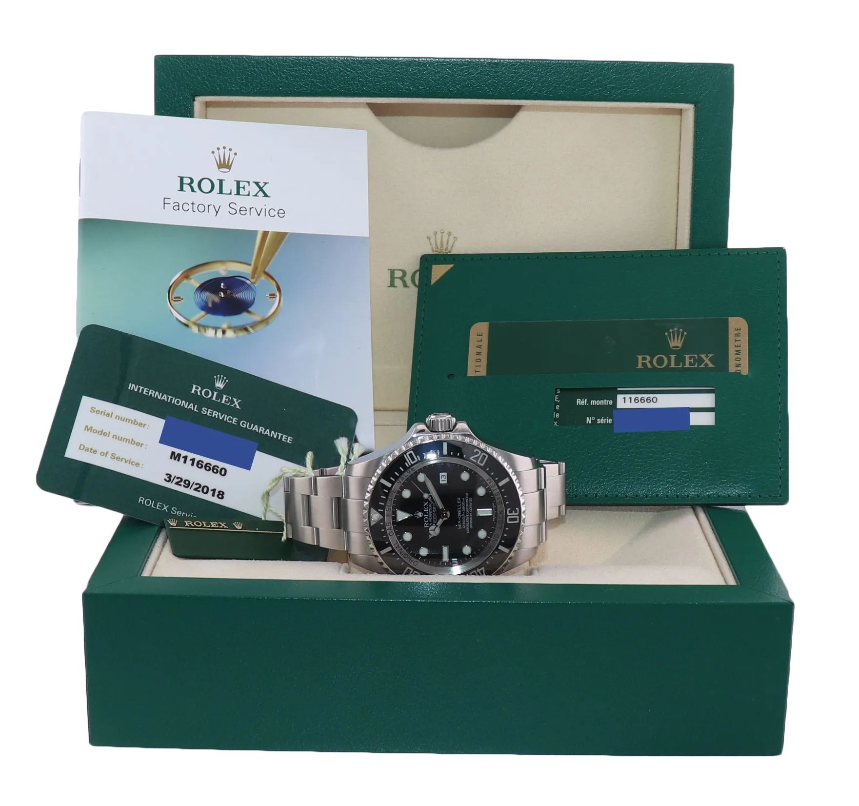 PAPERS & 2018 RSC Rolex Sea-Dweller Deepsea 116660 Stainless Steel Black Watch