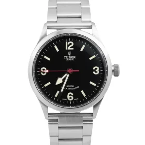 PAPERS Tudor Heritage Ranger 41mm Black Stainless Steel Leather Watch 79910 B P
