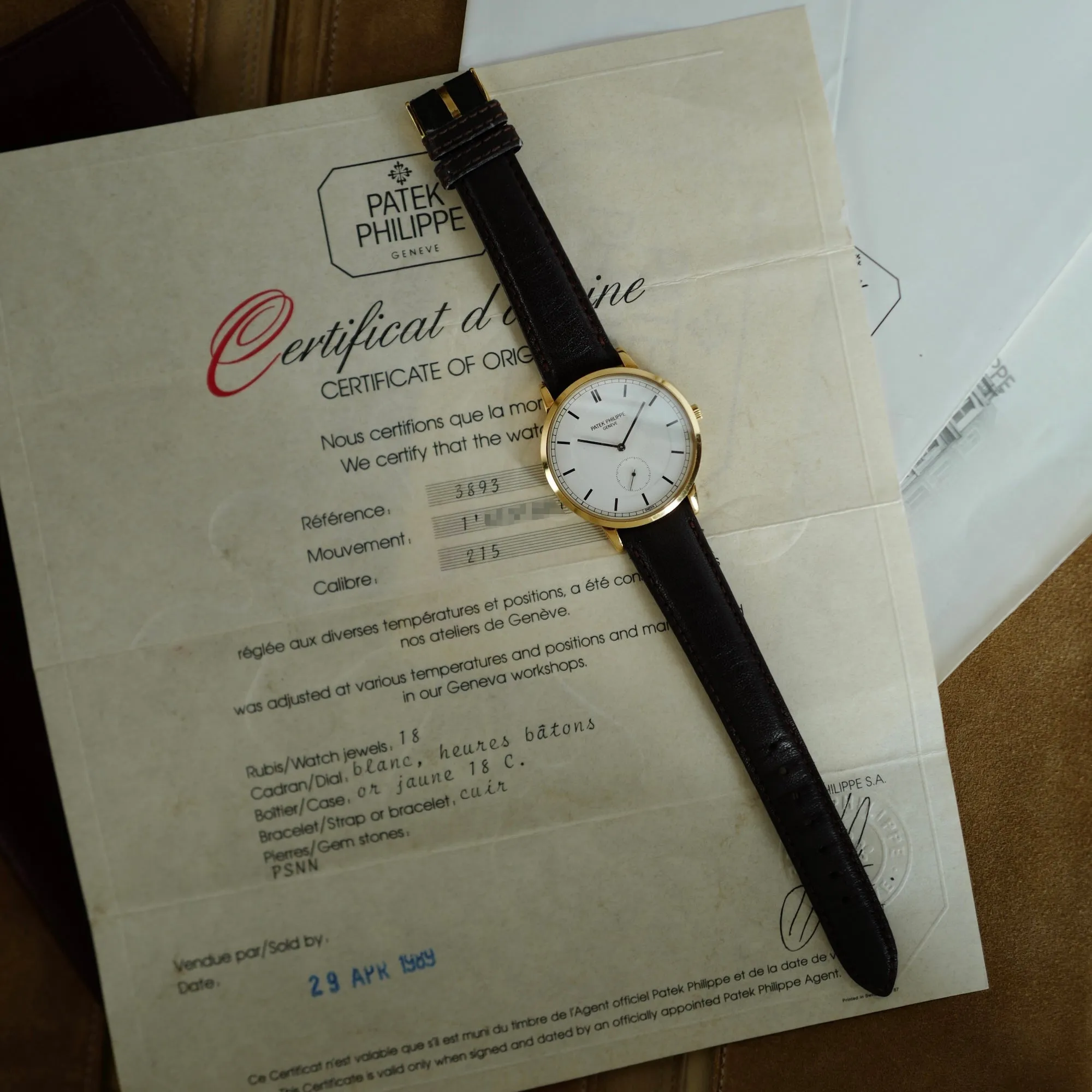 Patek Philippe Yellow Gold Calatrava Ref. 3893