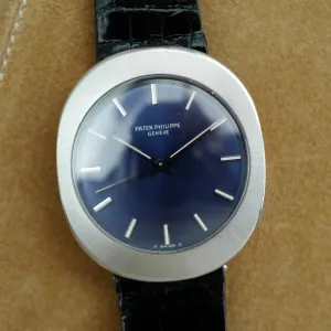 Patek Steel UFO Automatic Backwind Watch Ref. 3580 with Blue Dial (New Arrival)
