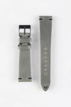 Pebro LEGACY Vintage Calfskin Leather Watch Strap in GREY