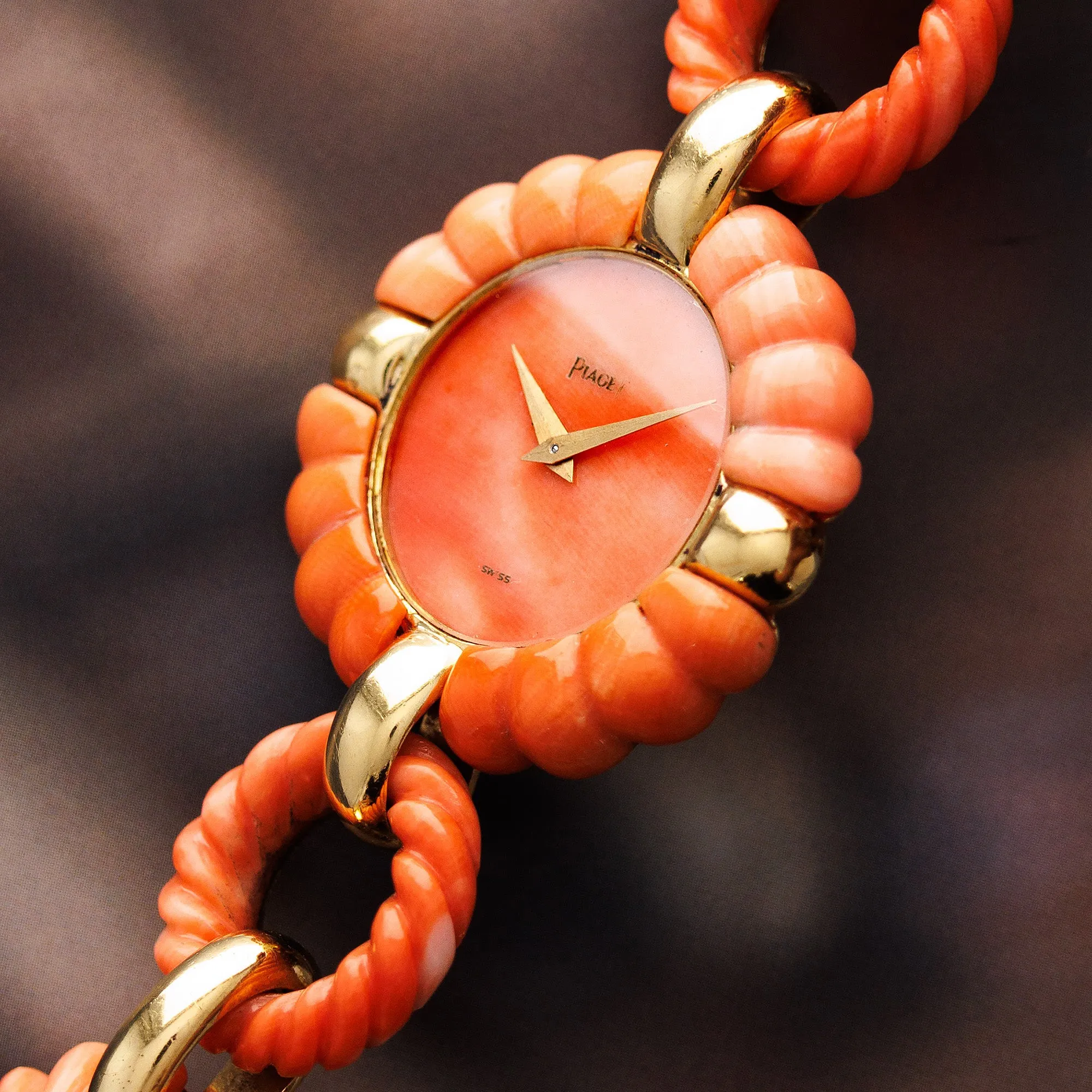 Piaget Yellow Gold Coral Watch by Andre Vassort Ref. 9921V89