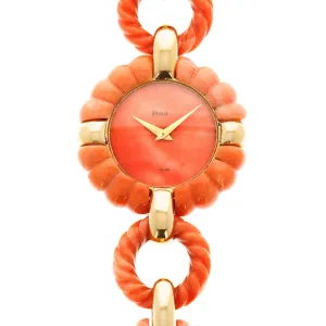 Piaget Yellow Gold Coral Watch by Andre Vassort Ref. 9921V89