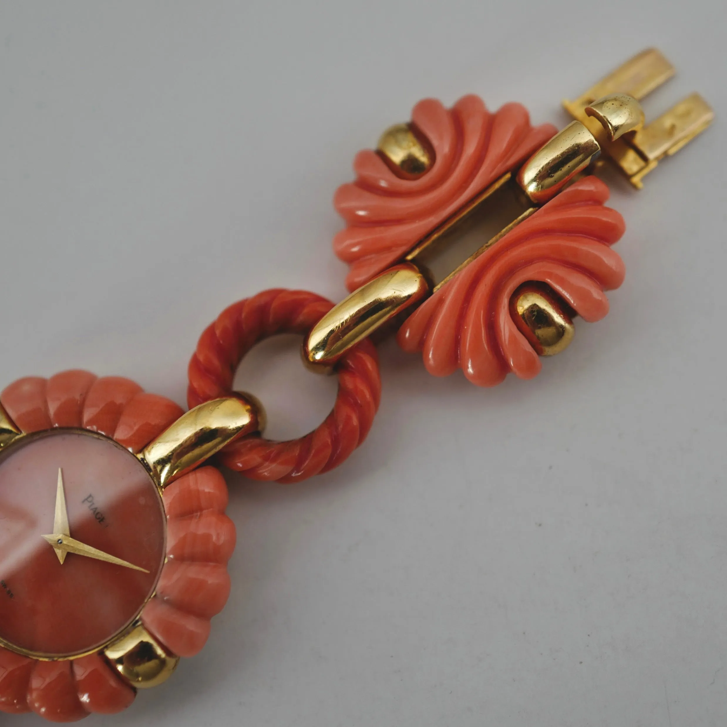 Piaget Yellow Gold Coral Watch by Andre Vassort Ref. 9921V89