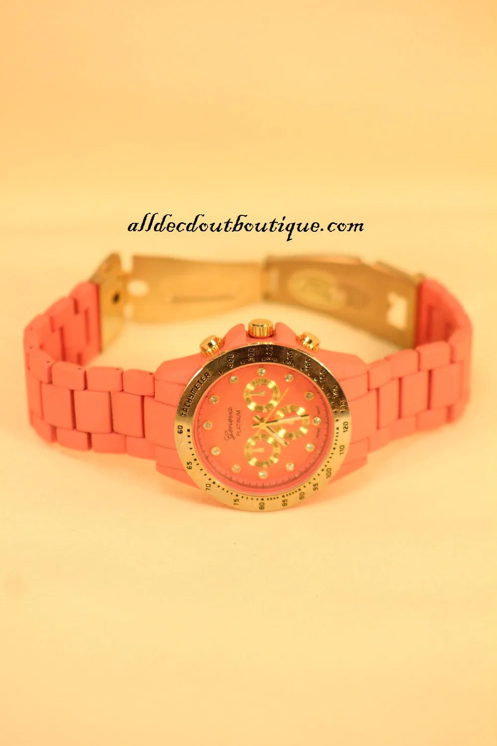 Pink/Pink Clear Rhinestones | Metal Band w/ Clasp
