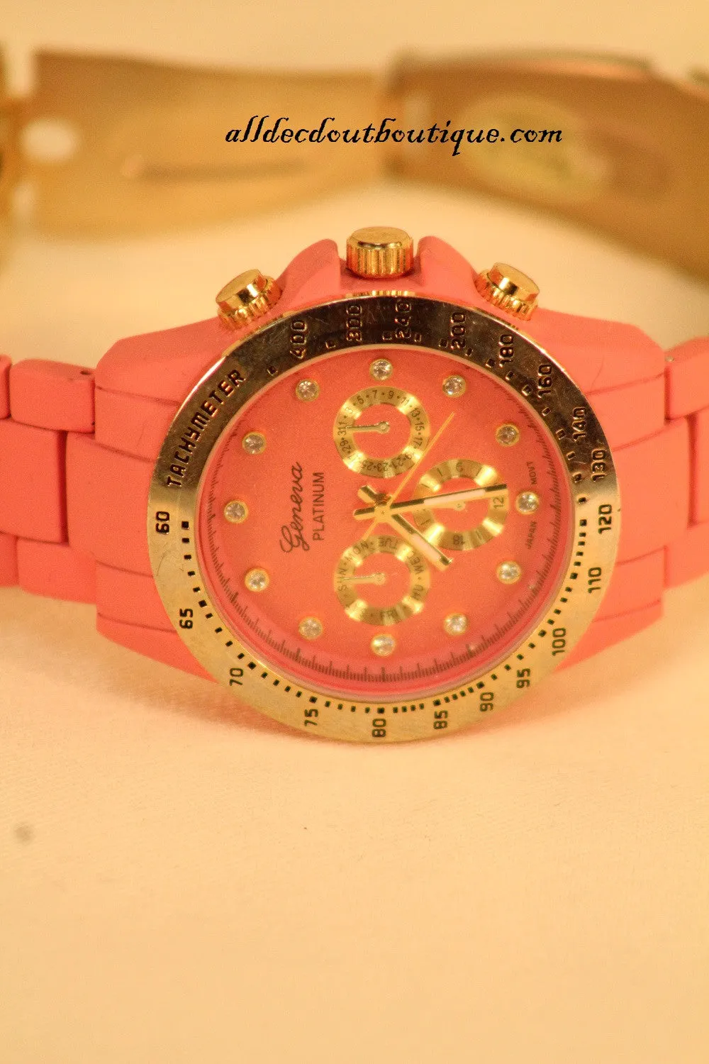 Pink/Pink Clear Rhinestones | Metal Band w/ Clasp
