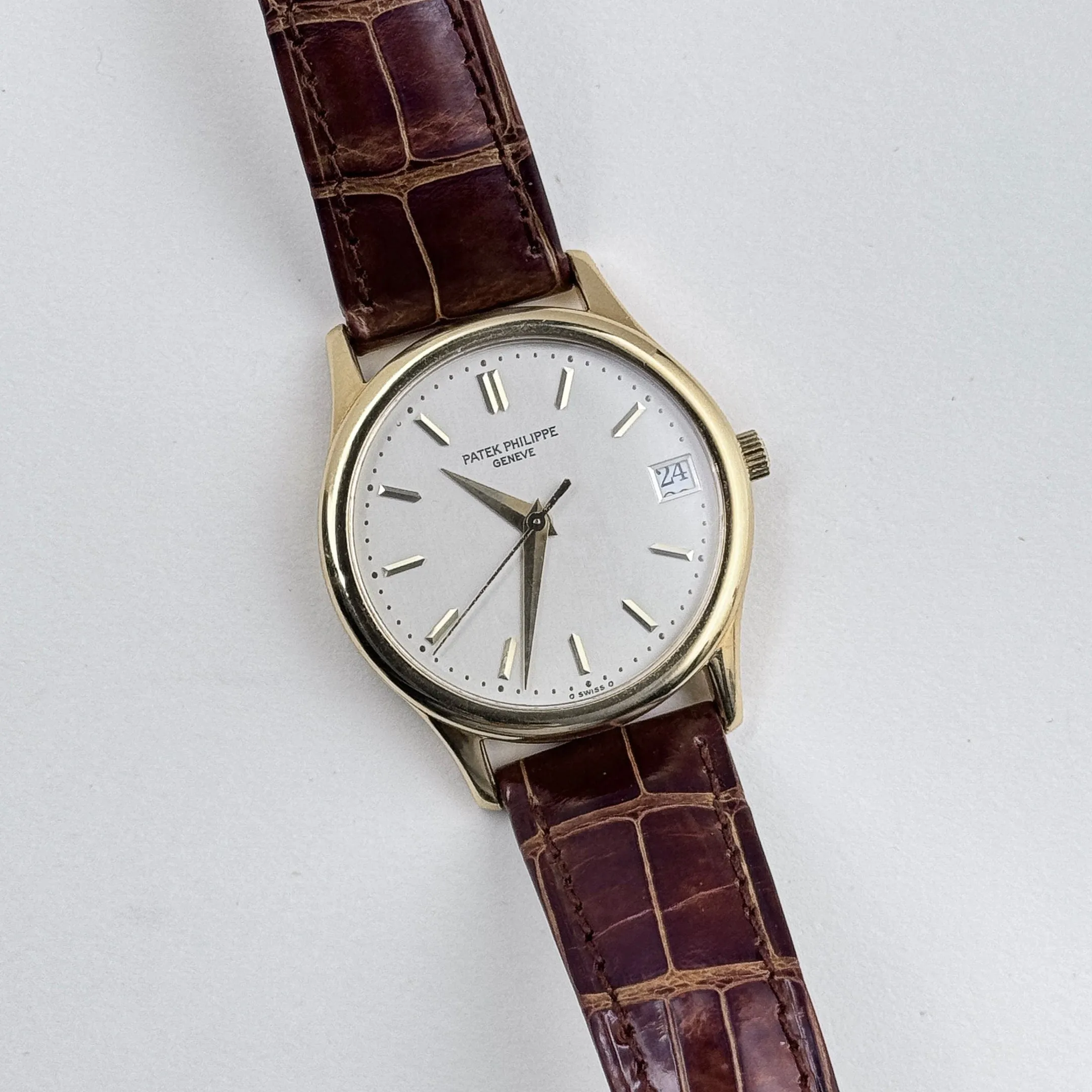 PP Luxury Watches Calatrava 3998 Yellow Gold Cream Dial Alligator Strap (1997)