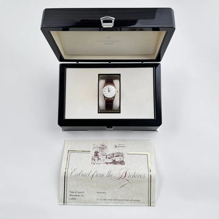 PP Luxury Watches Calatrava 3998 Yellow Gold Cream Dial Alligator Strap (1997)